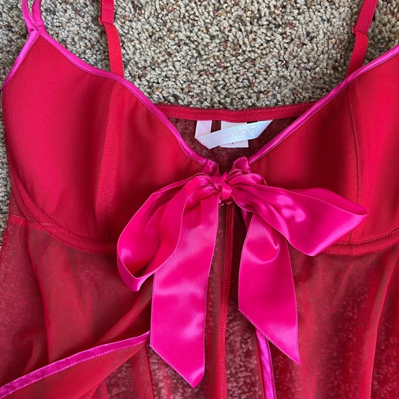 Vintage Victoria’s Secret Babydoll Top Bow Tie L EUC Sabrina Carpenter Outfit - Picture 4 of 8